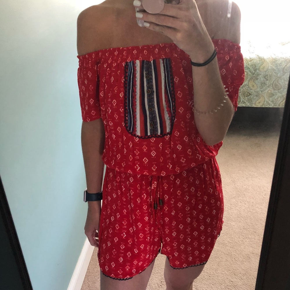 Off-shoulder romper